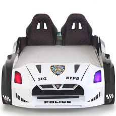 Дитяче ліжко машина GTR Police 190х90 см з підсвіткою, музикою, шкіряний салон, пультом